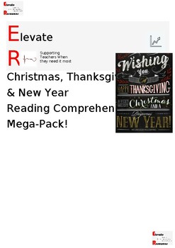Preview of Thanksgiving, Christmas & New Year Reading Comprehension Mega-Pack!