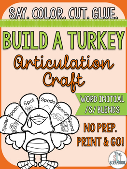 Preview of Thanksgiving/Christmas Themed Articulation Craft- No Prep-  /s/ blends