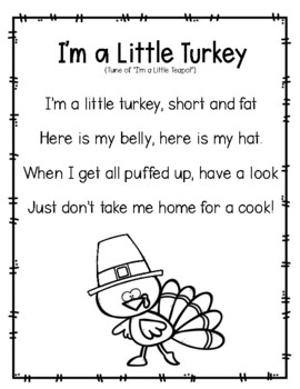 Thanksgiving - Class Book Activity, 3 Poems & All About My Turkey