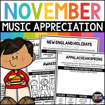Preview of Calming Classical Music: A Thanksgiving Listening Activity Bundle for November