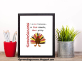 Thanksgiving Classroom Decor Gratitude Poster Turkey Bulle