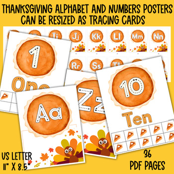 Preview of Thanksgiving Classroom Decor,Preschool Alphabet Poster,Preschool Classroom Decor