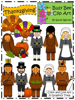 Preview of Thanksgiving Clip Art {By Busy Bee Clip Art}