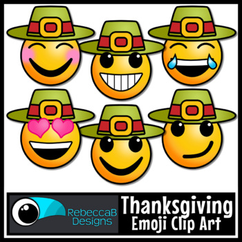 Thanksgiving Emoji Clip Art by RebeccaB Designs | TpT