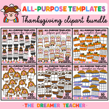 Preview of Thanksgiving Clipart Bundle All Purpose Templates