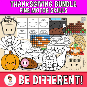 Preview of Thanksgiving Clipart Bundle Fine Motor Skills 