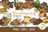 Thanksgiving Clipart | Cute Turkey Family | PNG SVG EPS