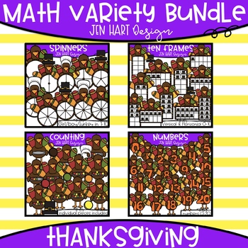 Preview of Thanksgiving Clipart - Math Variety Bundle {Jen Hart Clipart}