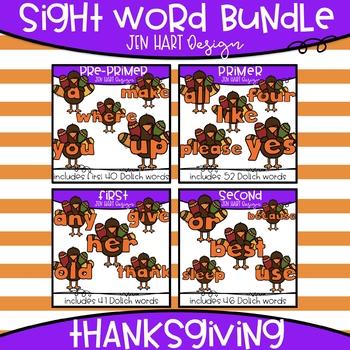 Preview of Thanksgiving Clipart - Sight Word Bundle {Jen Hart Clipart}