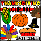 Thanksgiving Clipart: Turkey, Pilgrim Hat, Pumpkin, Corn, Pie