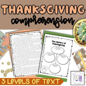 Preview of Thanksgiving Close Read | Differentiated Comprehension | Print
