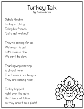 Thanksgiving Close Reading Passage & Poem by Susan Jones | TpT
