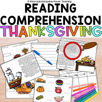 Preview of Thanksgiving Close Reading Comprehension Passages and Questions