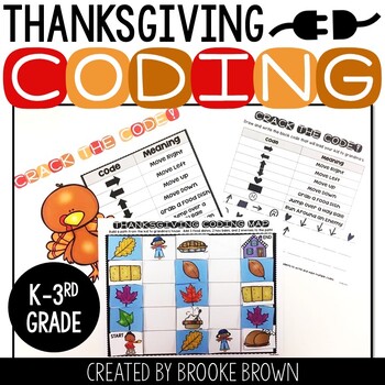 Preview of Thanksgiving Coding - DIGITAL + PRINTABLE