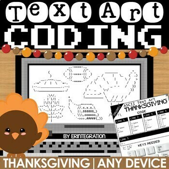 Preview of Thanksgiving Coding Activities & Typing Practice and Google Slides Activity
