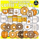 Thanksgiving Coffee & Donuts Clip Art Set {Educlips Clipart}
