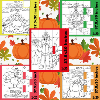 Preview of Thanksgiving Collaborative Poster Fall Bulletin Board/Bundle
