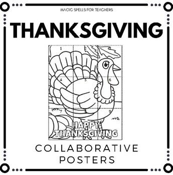 Preview of Thanksgiving Collaborative Poster - Thanksgiving Day Art Activity - 2 SIZES!
