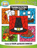 Thanksgiving Color By Code Clipart {Zip-A-Dee-Doo-Dah Designs}
