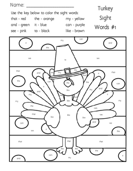 Thanksgiving Color By Code Kindergarten Packet by Teachers With Coffee