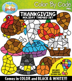 Thanksgiving Color By Code Shapes Clipart {Zip-A-Dee-Doo-D