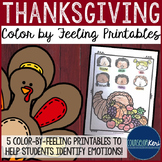 Thanksgiving Color-By-Feeling Printables - Elementary Scho