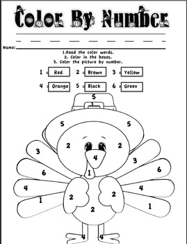 Thanksgiving Coloring Pages Color By Number - coloringpages2019