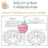 Thanksgiving Color By Number Freebie | 7s Facts| Multiplication