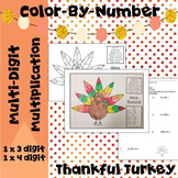 Thanksgiving Math Color By Number (Multiplying Multi-Digit