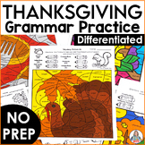 Thanksgiving Color By Number - Parts of Speech Coloring Wo