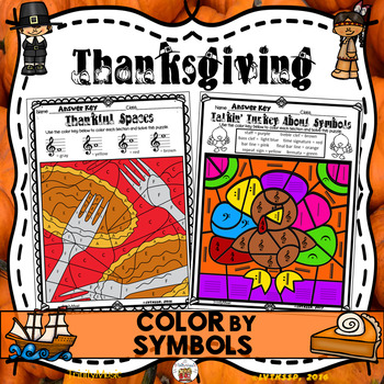 Preview of Thanksgiving Color By Symbol (Music)