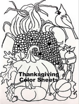 Preview of Thanksgiving Color Sheet 2 Pack