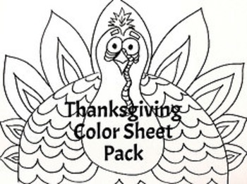 Preview of Thanksgiving Color Sheet 4 Pack