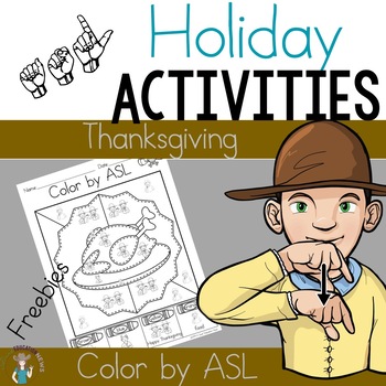 Preview of Thanksgiving Color by ASL