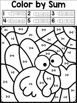 Thanksgiving Color by Code- Kindergarten | TpT