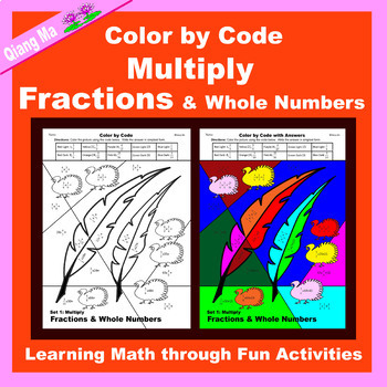 Preview of Thanksgiving Color by Code: Multiply Fractions and Whole Numbers