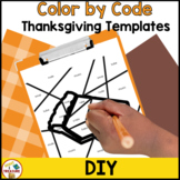 Thanksgiving Color by Code Templates Clipart