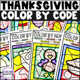 Thanksgiving Color by Code - Thanksgiving Color by Number 