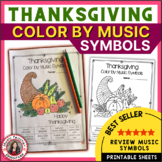 Thanksgiving Color by Music Worksheets