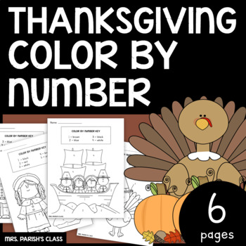 Preview of Thanksgiving Color by Number!!