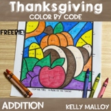 Thanksgiving Color by Number Addition Facts Freebie