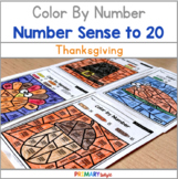 Thanksgiving Color by Number Worksheets to Build Number Se