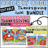 Thanksgiving Color by Number and Number Sense Bundle Edita