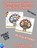 Thanksgiving-Color by Numbers: Two Step Equations