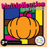 Thanksgiving Color by Product | Multiply Basic Facts | Pumpkin