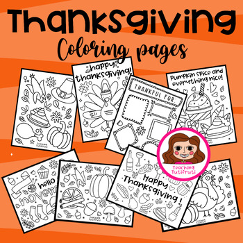 Preview of Thanksgiving Coloring Book {By Teaching Tutifruti}