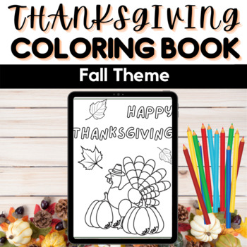 Preview of Thanksgiving Coloring Book - Fall Coloring pages - Halloween Activities - Colour