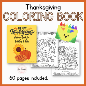 Preview of Thanksgiving Coloring Book for Toddlers and Kids