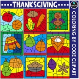 Thanksgiving - Coloring By Code Clip Art Set {Educlips Clipart}