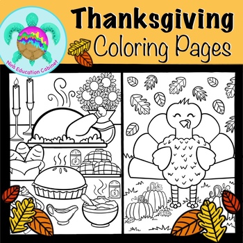 Preview of Thanksgiving Coloring Packet